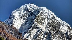 Hiunchuli rising into the clear blue Himalayan sky.