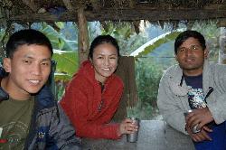 Mahindra; Sonam and Laxman enjoying a hot tea in the village.