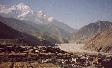 Nilgiri north face with Kali Gandaki valley and Kagbeni
