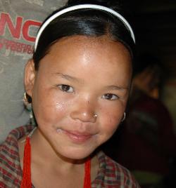 Young girl in one of the villages above the Suli river.