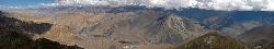 Panorama at the end of Sangda valley where we climb a little viewpoint for the grand view over Mustang.