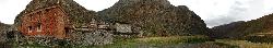 Panorama of new monastery in Namgung. The old monastery to the right has fallen down and isn't in use any longer.