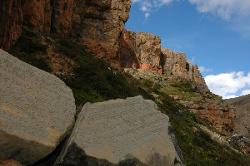 Mani walls below the Tsakang gompa near Shey.