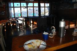 Breakfast in the cozy lodge in Chukung; not many tourists seem to come up here in late September.