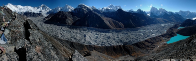 Panorama view Gokyo Ri, click to see entire gallery