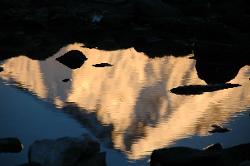 Early morning in Gokyo; Cho Oyo reflection on the lake.