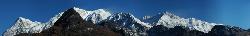 Panorama of Rathong Kabru and Kangchenjunga