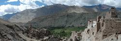 View over the green valley from the large monastery near the fort.