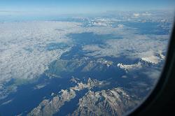 Flying from Delhi to Leh. The Indian plain ends abruptly at the foothills; and the first Himalayan peaks appear.