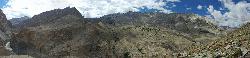 Panorama with Zanskar river at the left and fields of Nyerak straight ahead.