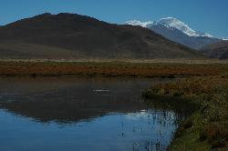 Through lovely valleys and villages we drive to Tingri and stop on the wide plain where Cho Oyo rises in the background.