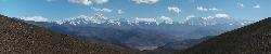 Panorama with 4 peaks over 8'000 meters -  Makalu; Lhotse; Everest; Cho Oyo.