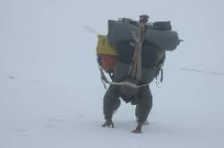 Pema Gyaotso climbing the steep part towards the pass.