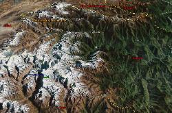 Map showing overview of Sikkim and Zachu trekking area.