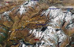 Detailled route of Zachu trekking.