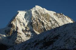 Late afternoon colours on Chombo's west face.