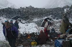 The mood is a little dull, but there is no talk of not crossing the Lhaba La pass today.