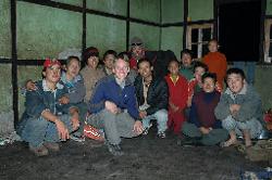 Some porters celebrated their return to civilization with a little too much chang (barley beer) but we managed to wake them for the group picture.