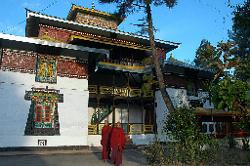 Overlooking the busy town of Gangtok stands Emchi gompa where monks assemble in the morning for the ceremony. The hilltop catches the morning sun early, and makes for a relaxing place for sightseeing before it gets busier during the day.