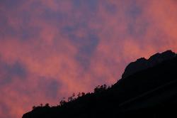 Sunset in Lachung, after the 6 hour drive from Gangtok.