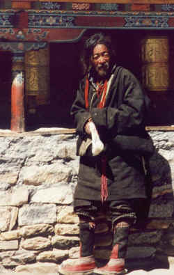 Pilgrim in Sakya monastery